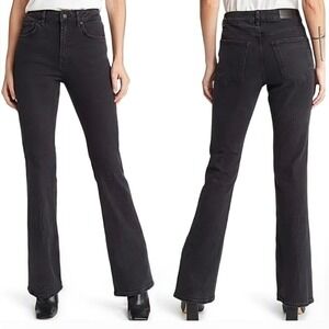 NWT Rails Jeans The Sunset High Rise Slim Flare Black Size 24 00‎